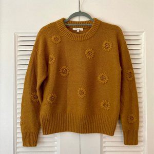 Madewell Flower Embroidered Pullover Sweater